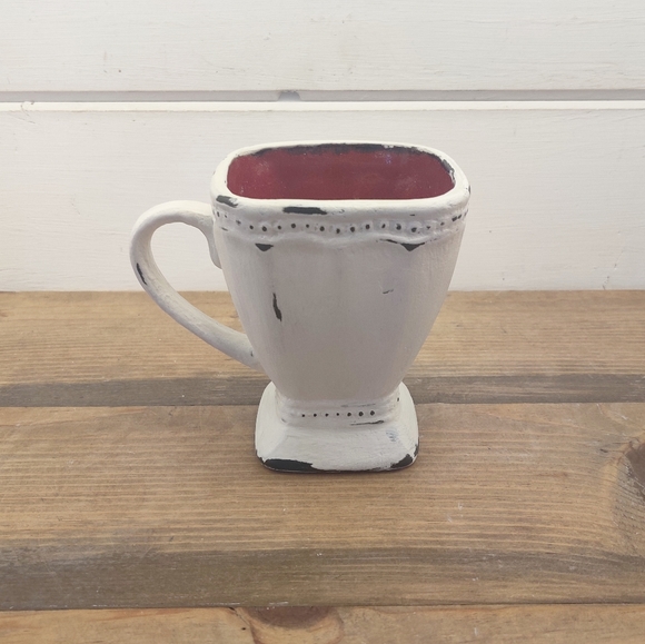 Upcycled Hand Painted Ceramic Pedestal Style Mug Vase - Picture 5 of 8